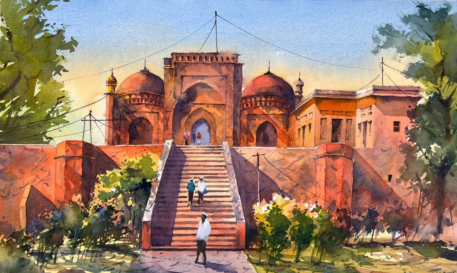 Khan Mohammad — watercolour on paper by Rasedul Islam Riad