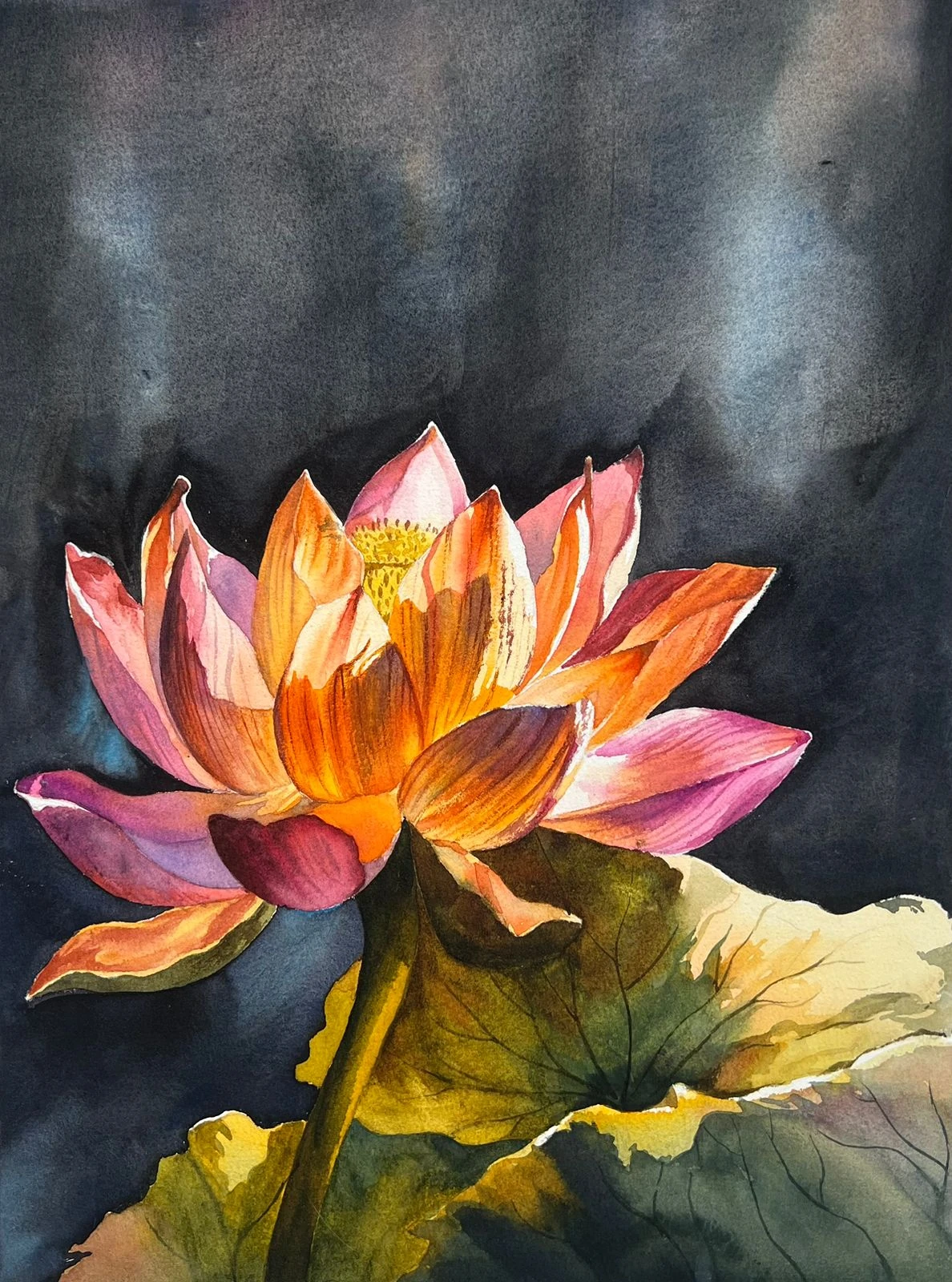 Lotus — watercolour on paper by Rasedul Islam Riad